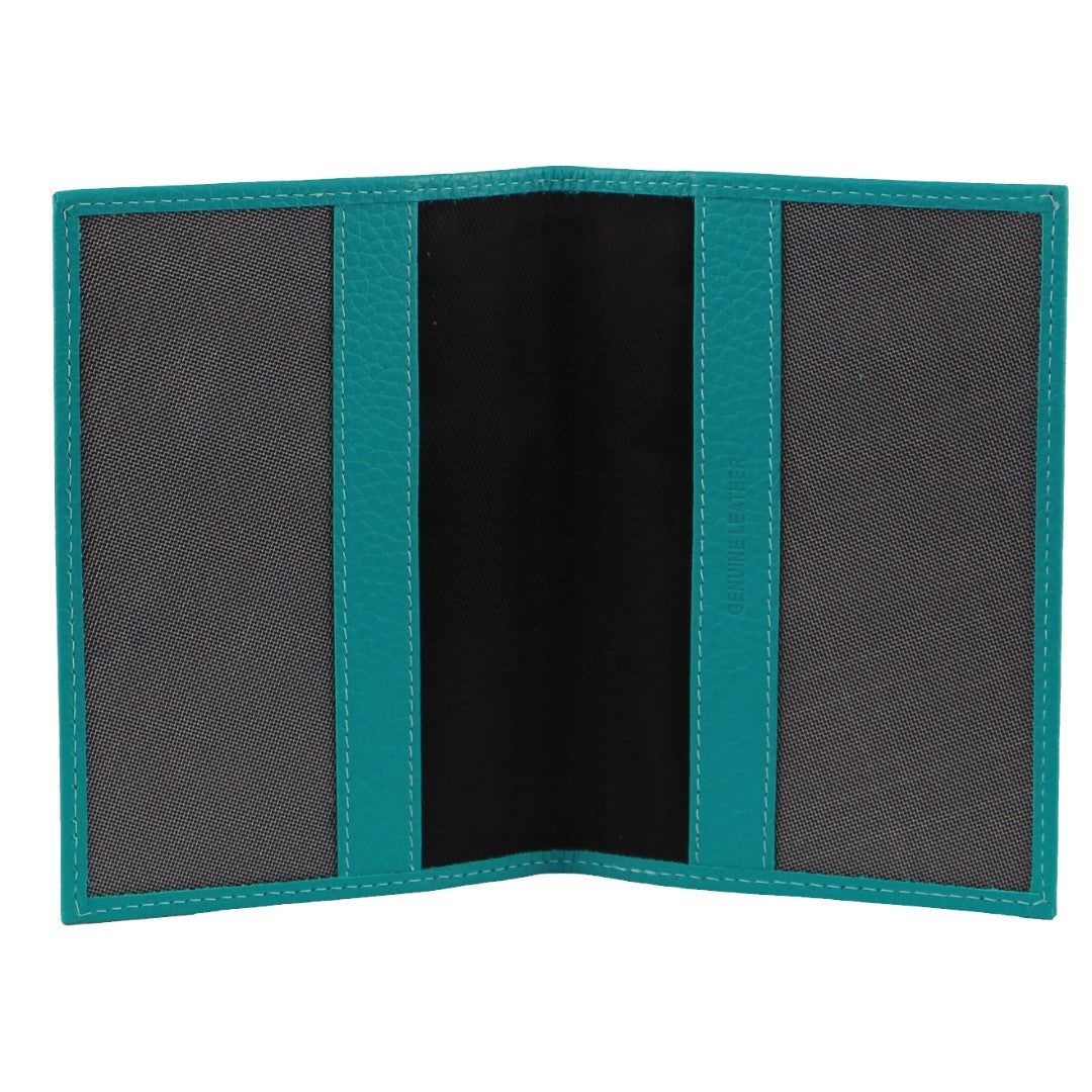 Pierre Cardin Leather Passport Wallet Cover Turquoise | 198276-TZH