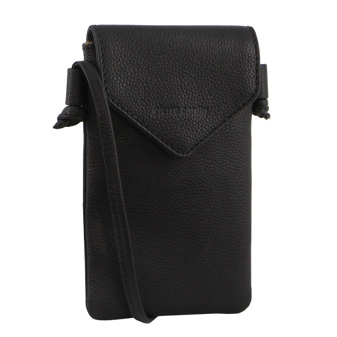 Pierre Cardin Leather Phone Bag Black | 831427-FBD