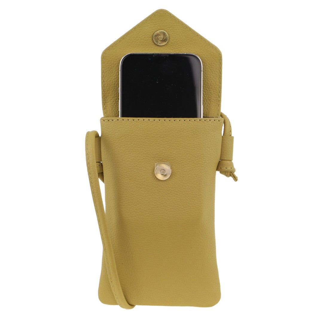 Pierre Cardin Leather Phone Bag Yellow | 167042-WDI