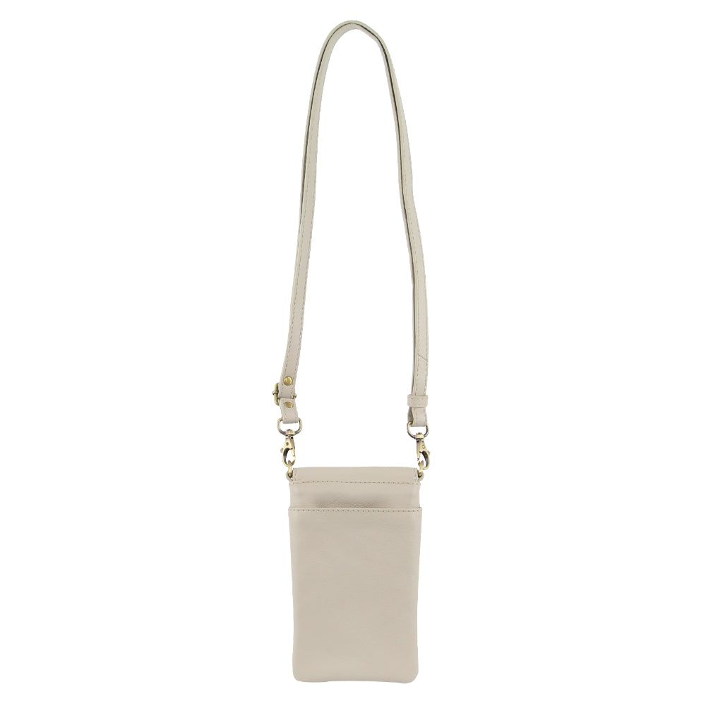 Pierre Cardin Leather Phone Cross-Body Bag Beige | 794103-WSV