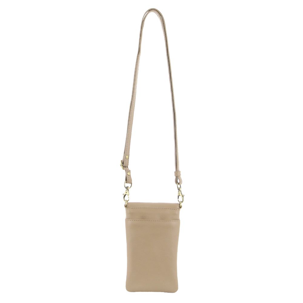 Pierre Cardin Leather Phone Cross-Body Bag Gold | 908723-JPA