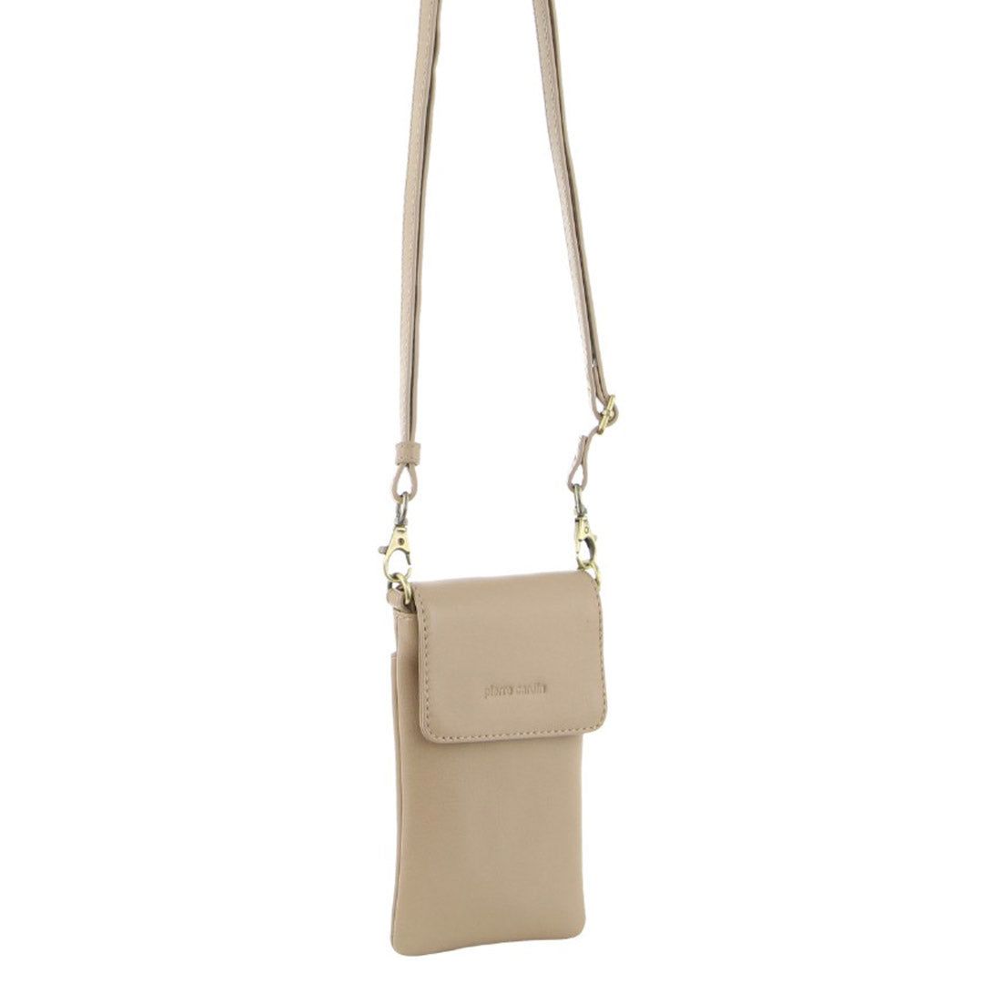 Pierre Cardin Leather Phone Cross-Body Bag Gold | 908723-JPA