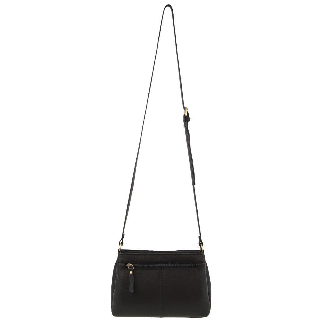 Pierre Cardin Leather Pleated Design Crossbody Bag Black | 792041-UKT