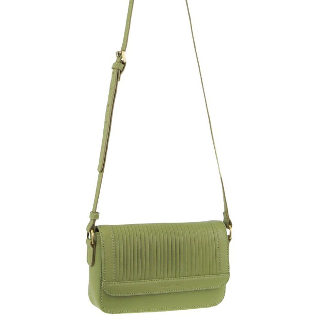 Pierre Cardin Leather Pleated Design Crossbody Bag Leaf | 821309-JQD