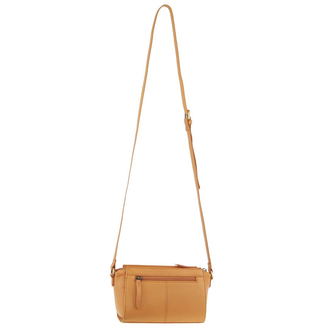 Pierre Cardin Leather Pleated Design Crossbody Bag Apricot | 946023-RMI