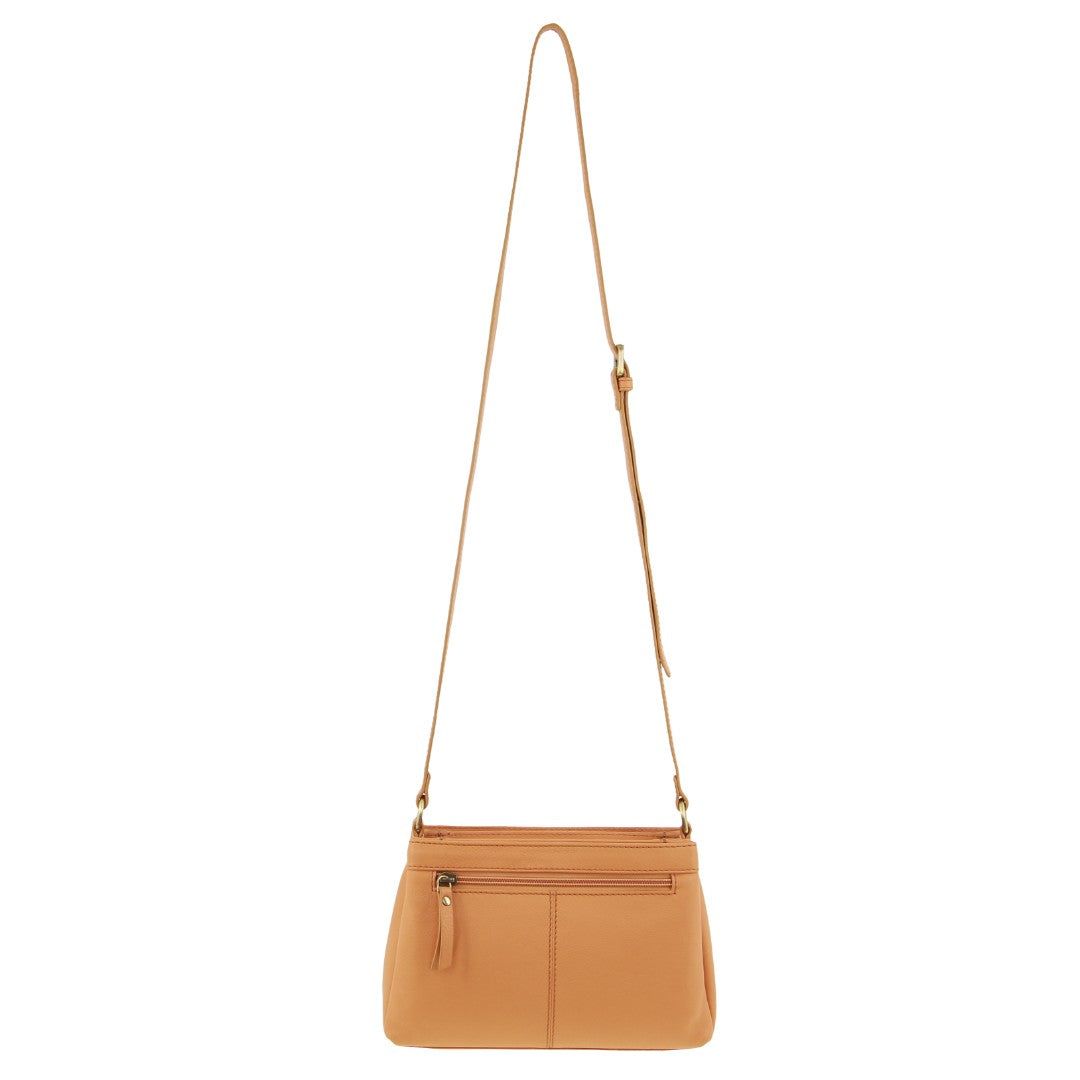 Pierre Cardin Leather Pleated Design Crossbody Bag Apricot | 250846-NCO