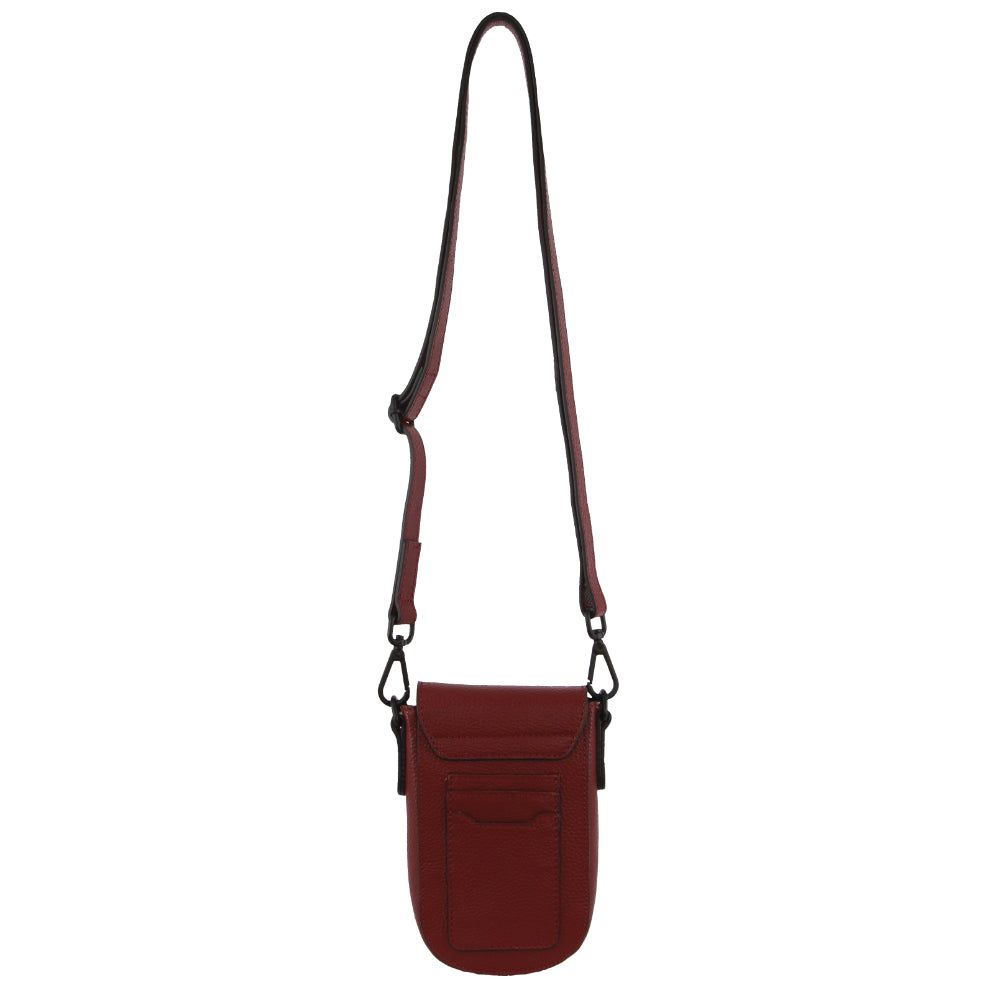 Pierre Cardin Leather Rustic Phone Bag Dark Red | 618354-QLF