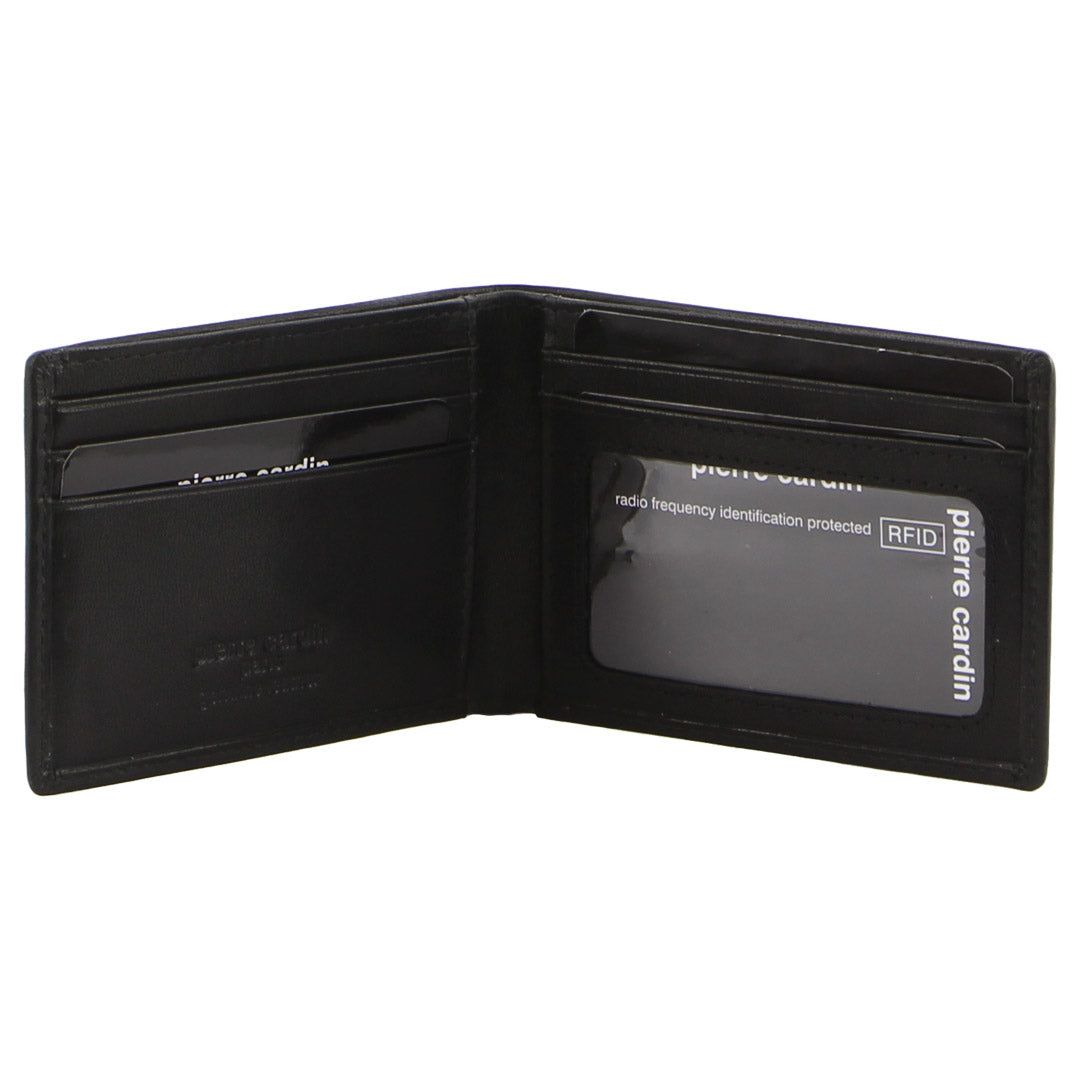 Pierre Cardin Leather Slimline Bi-Fold Wallet Black | 256043-QHA