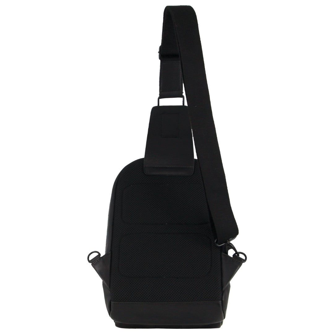 Pierre Cardin Leather Sling Bag Black | 594621-LOM