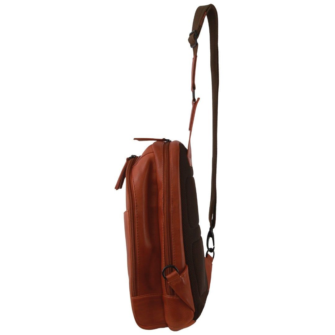 Pierre Cardin Leather Sling Bag Brown | 023986-IJD