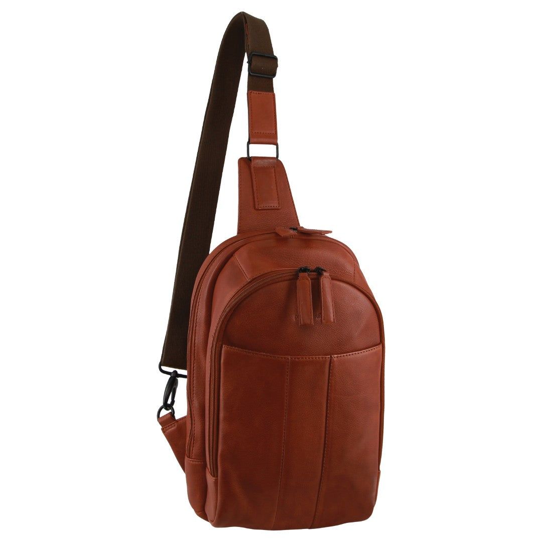 Pierre Cardin Leather Sling Bag Brown | 023986-IJD