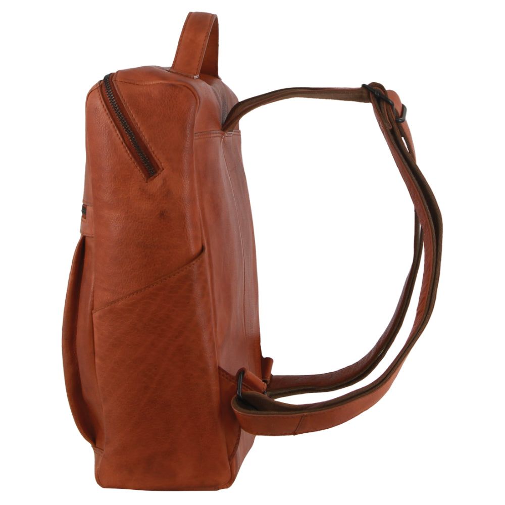 Pierre Cardin Leather Square Backpack Brown | 209143-UHZ