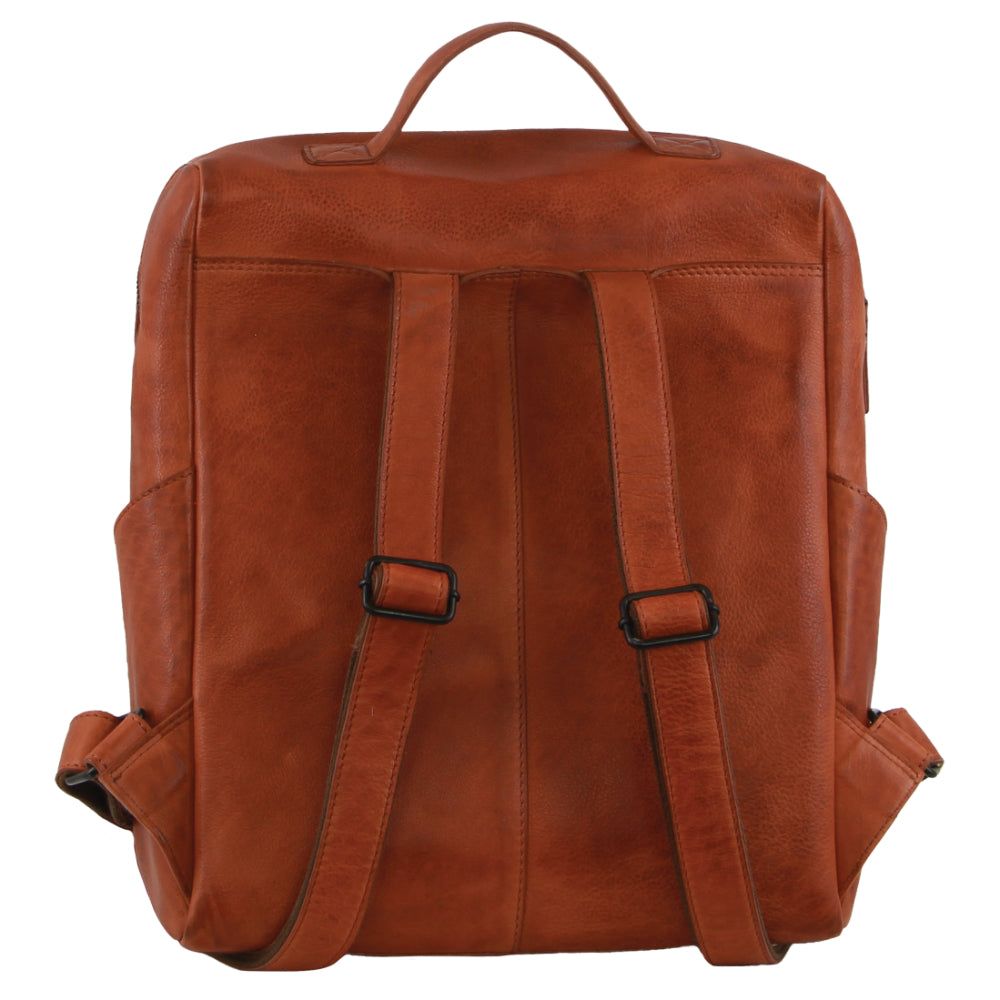 Pierre Cardin Leather Square Backpack Brown | 209143-UHZ