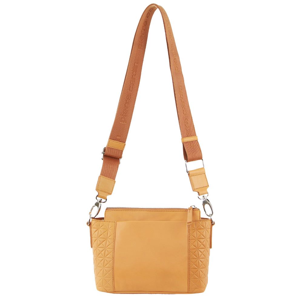 Pierre Cardin Leather Square Crossbody Bag Apricot | 409563-QAV