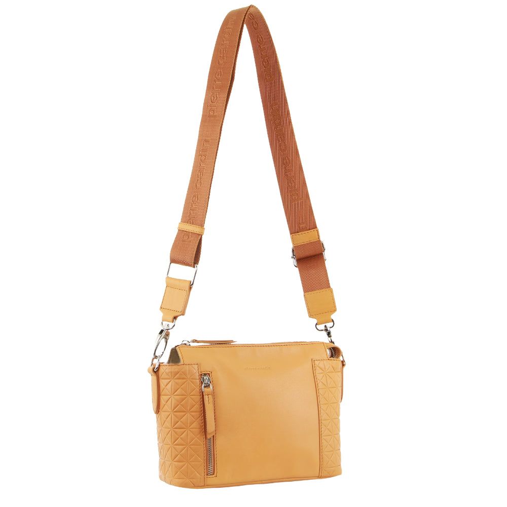 Pierre Cardin Leather Square Crossbody Bag Apricot | 409563-QAV