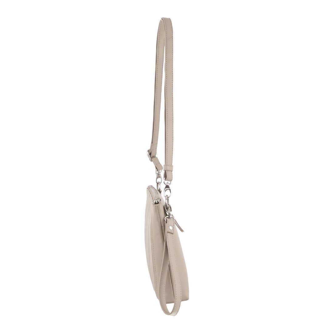 Pierre Cardin Leather Stitch-design Cross-body Bag Beige | 894375-HOP