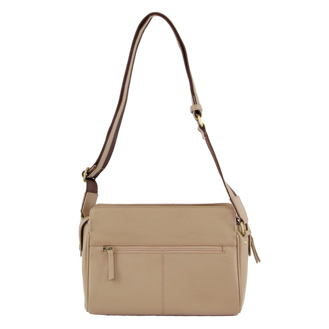 Pierre Cardin Leather Stitch-design Cross-body Bag Gold | 608391-QPW