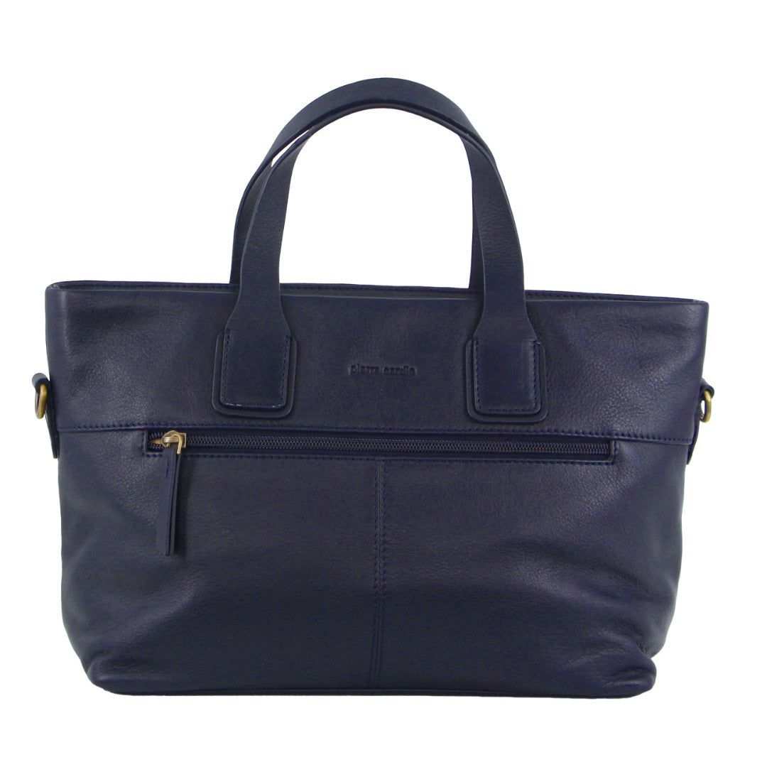 Pierre Cardin Leather Stitch-design Handbag Navy | 468972-AKH