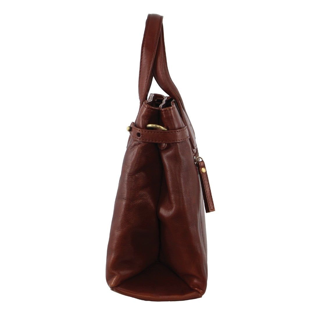 Pierre Cardin Leather Stitch-design Tote Bag Brown | 845170-XAZ