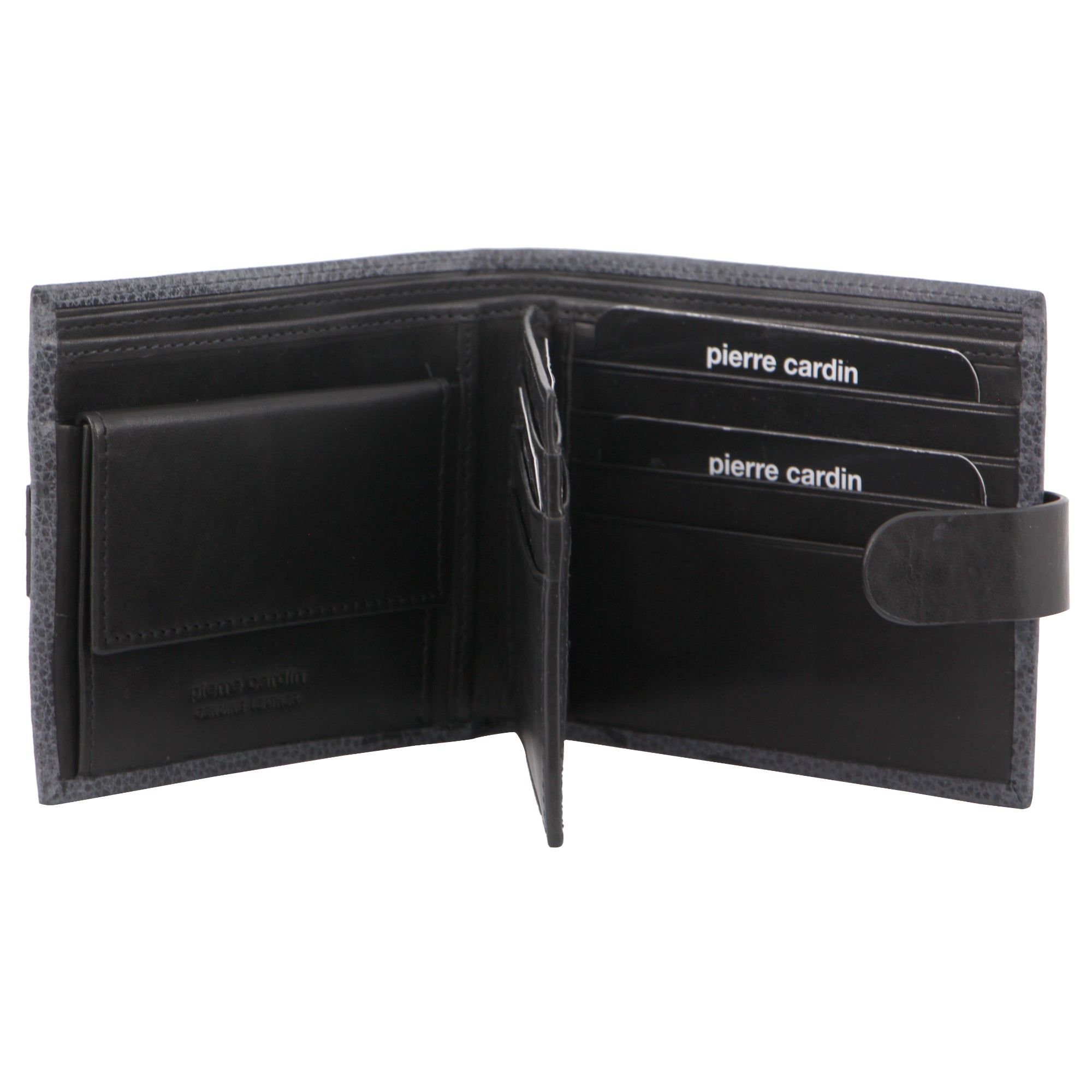 Pierre Cardin Leather Tab Wallet Black | 891045-KZU