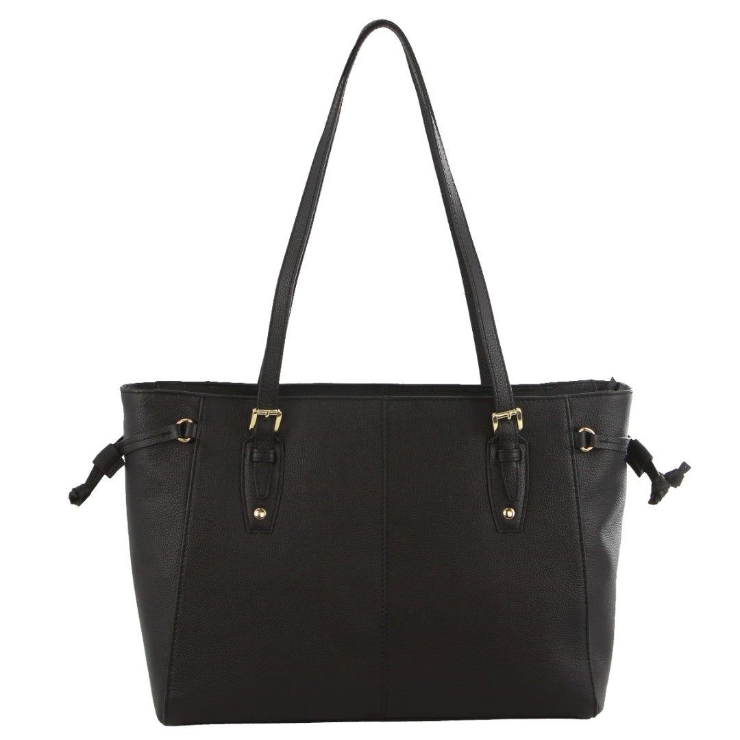 Pierre Cardin Leather Tote Bag Black | 283679-ZWJ