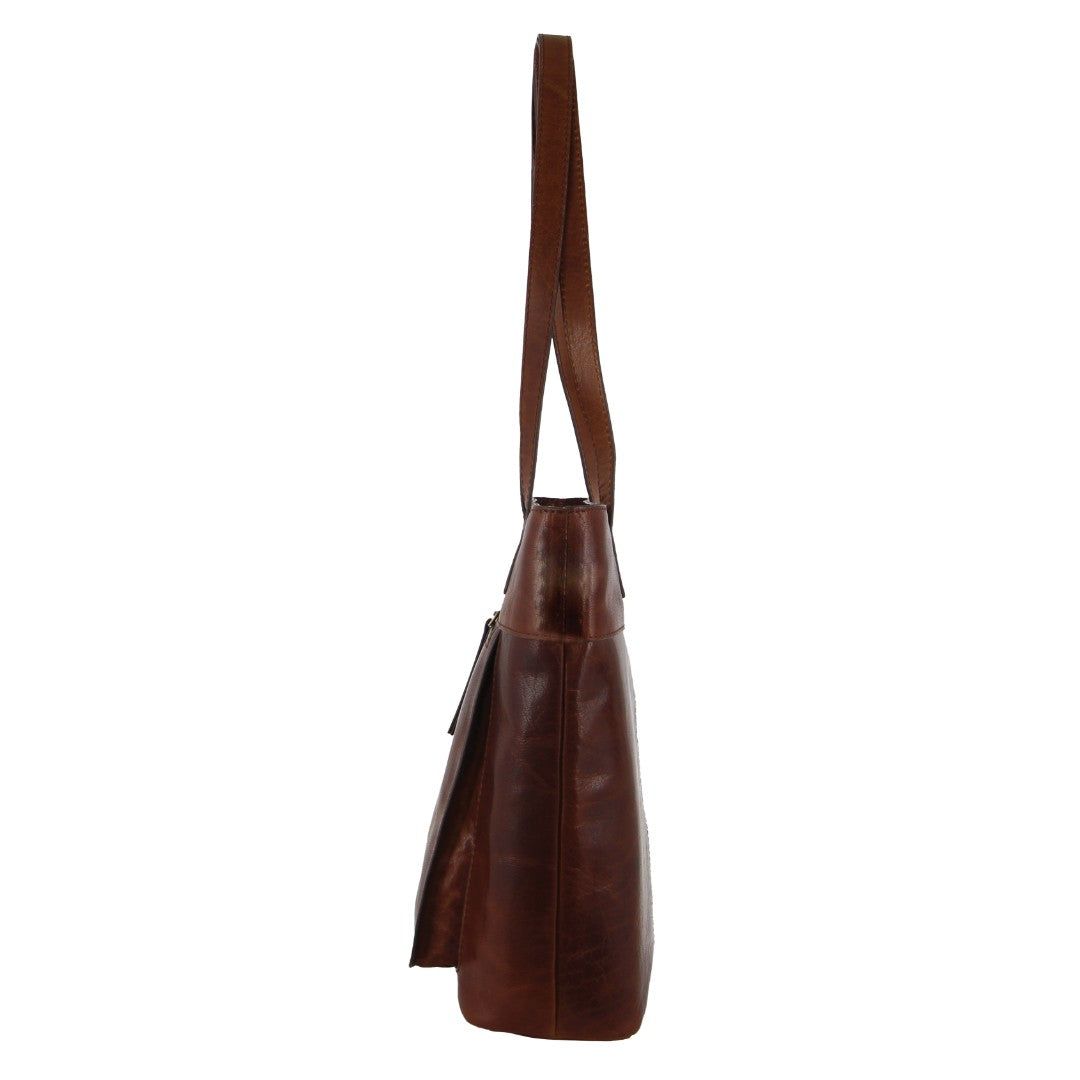 Pierre Cardin Leather Tote Bag Brown | 317284-SIE