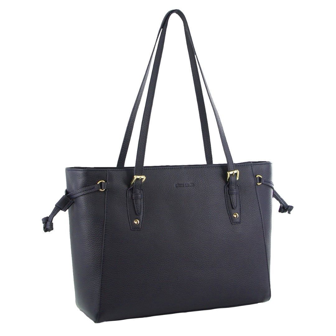 Pierre Cardin Leather Tote Bag Navy | 014865-XQH