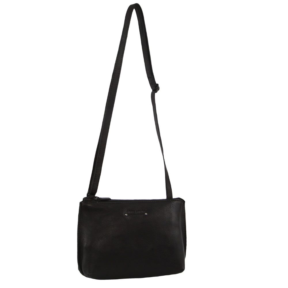 Pierre Cardin Leather Trendy Cross-Body Bag Black | 938126-OSV