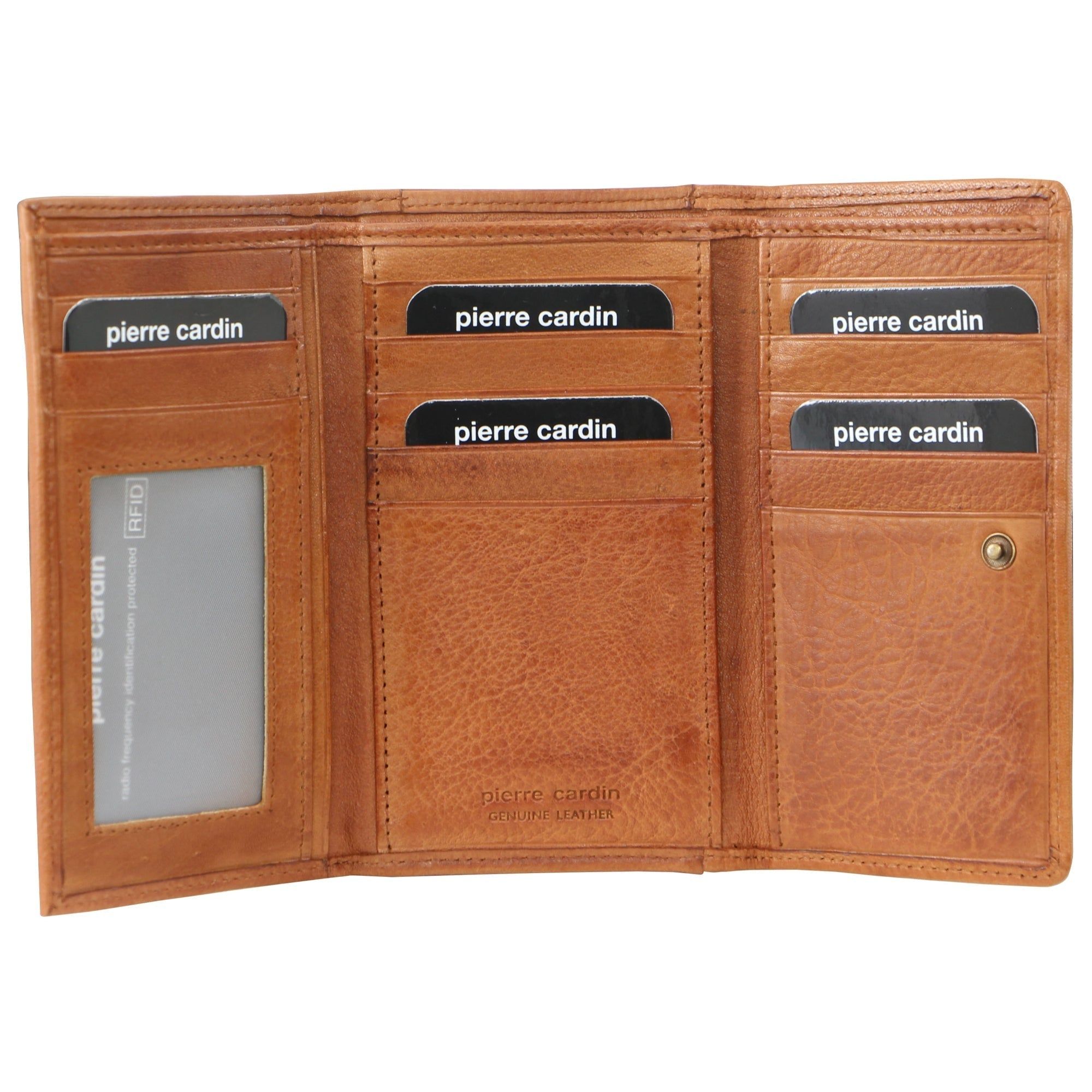 Pierre Cardin Leather Tri-Fold Wallet Brown | 935108-DVP