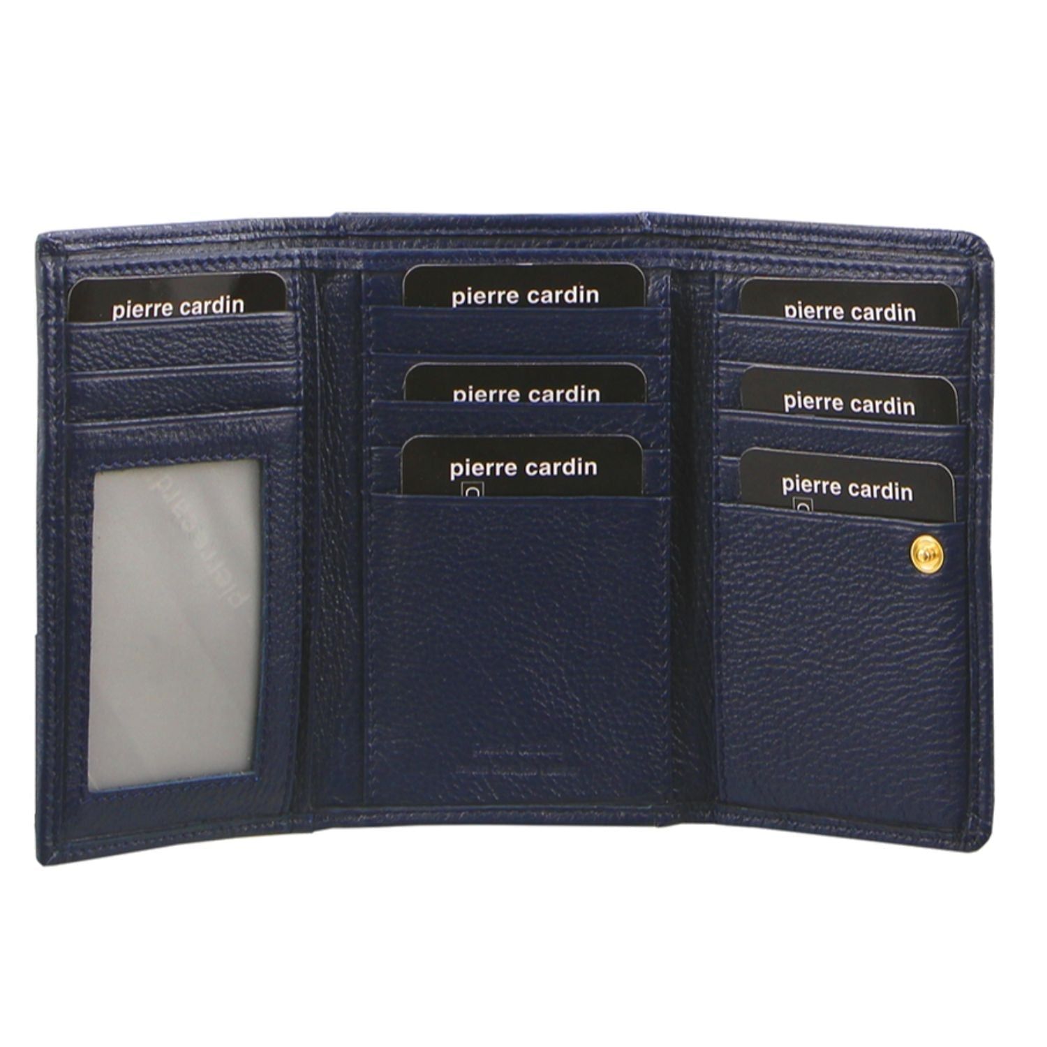 Pierre Cardin Leather Tri-Fold Wallet Navy | 639748-TOU