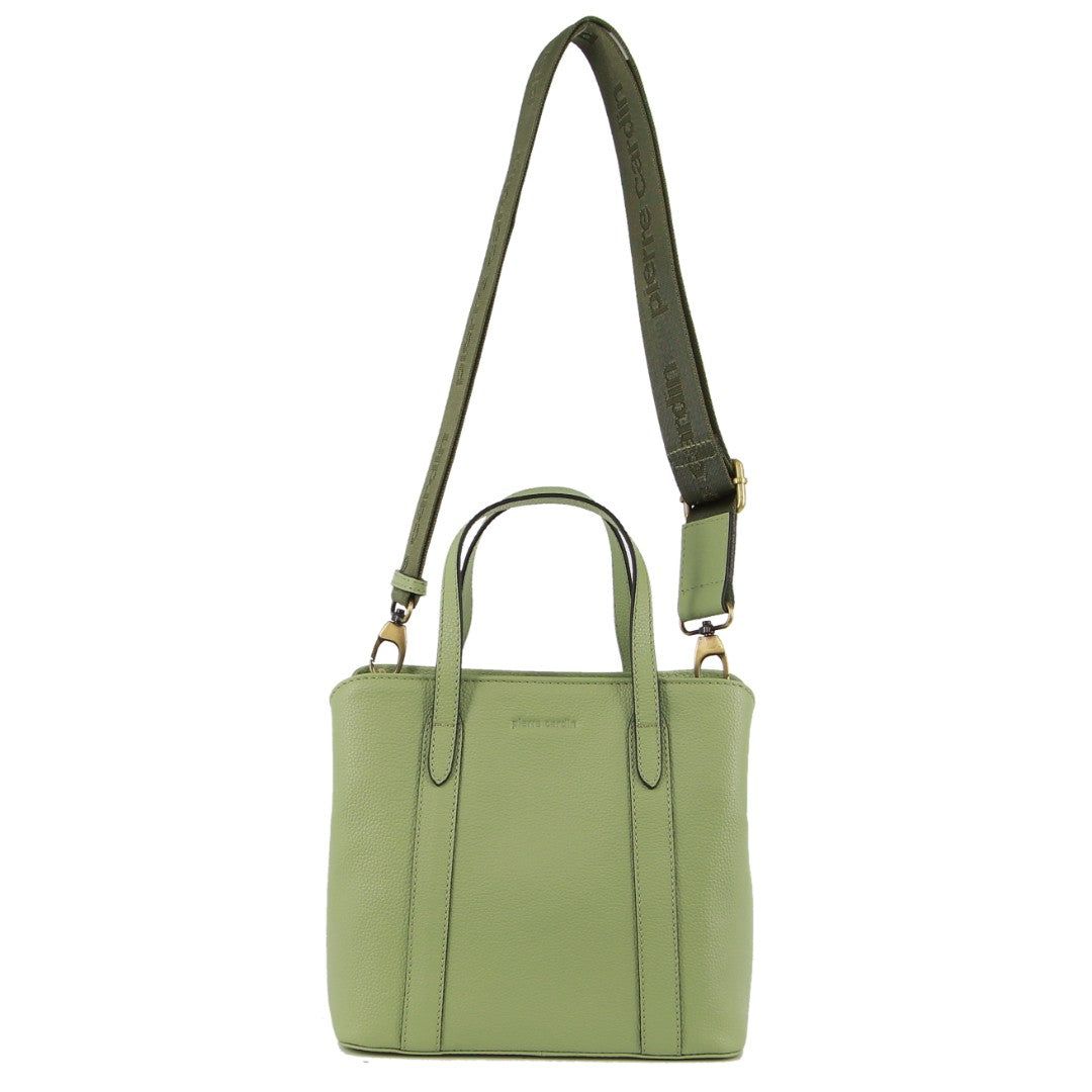 Pierre Cardin Leather Webbing Strap Tote Bag Jade | 856913-WDU