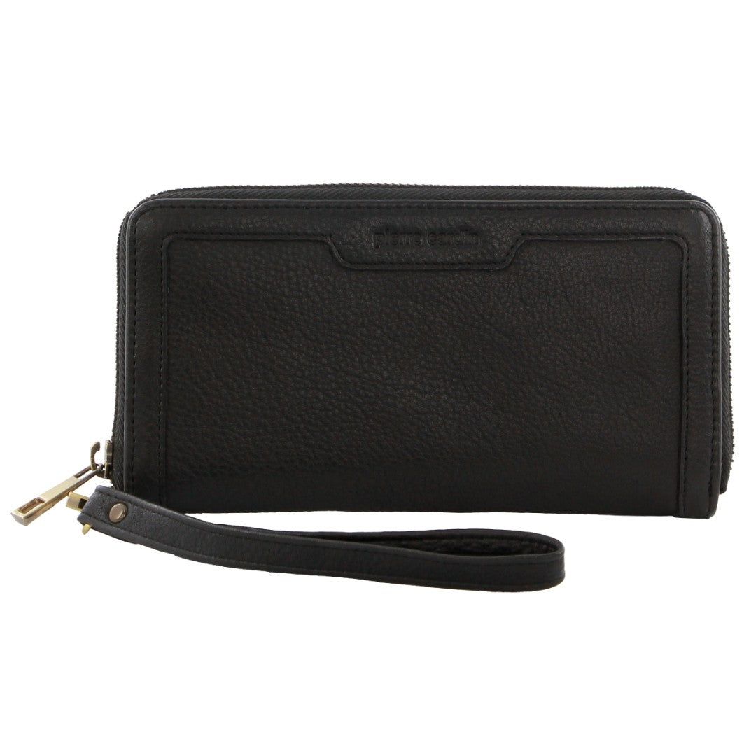 Pierre Cardin Leather Zip around wallet w Wristlet Black | 615970-OPR