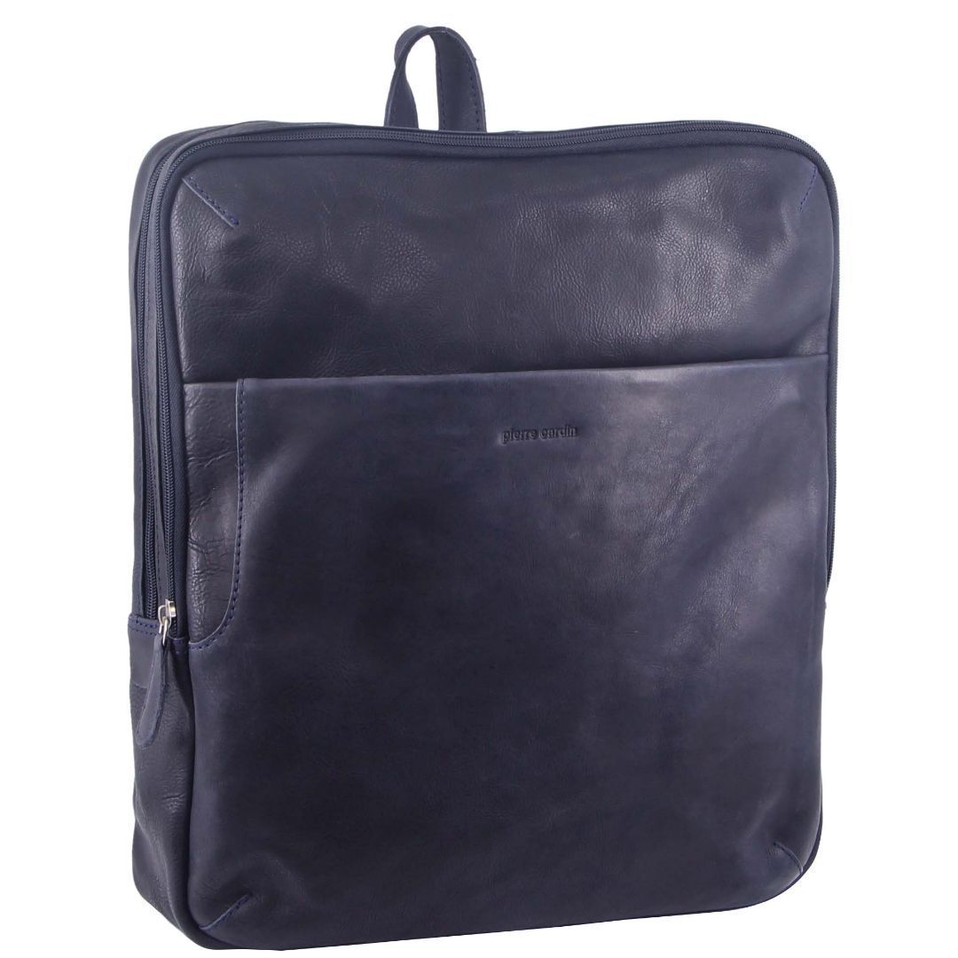 Pierre Cardin Rustic Leather Backpack Midnight | 096834-XKH