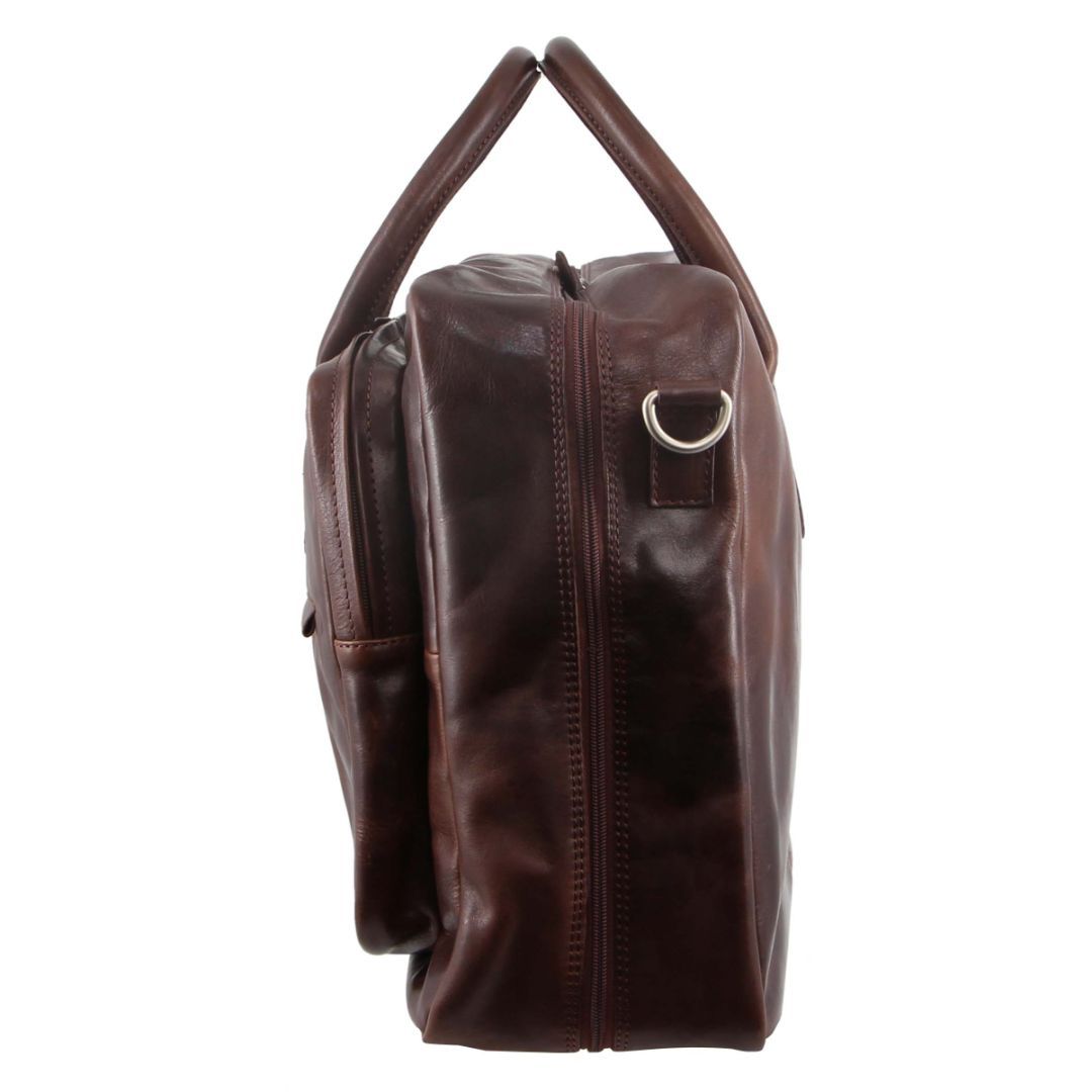 Pierre Cardin Rustic Leather Business Bag Brown | 763914-ERU