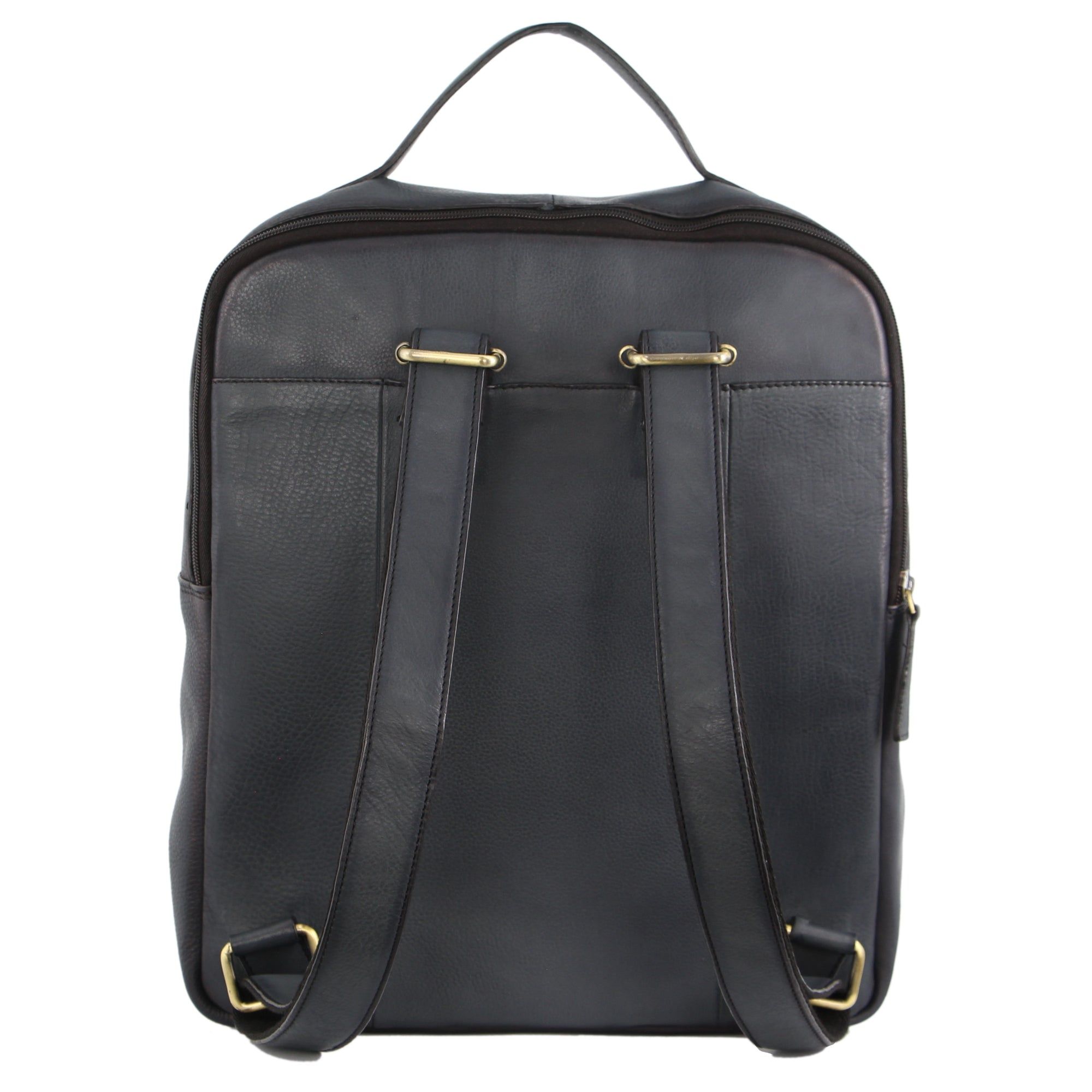 Pierre Cardin Rustic Leather Business Backpack Computer Bag Black | 408239-AID