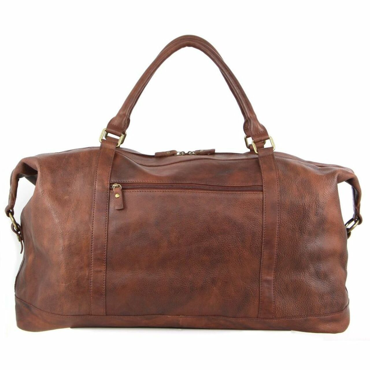 Pierre Cardin Rustic Leather Business Overnight Bag Chocolate | 837029-ZSU