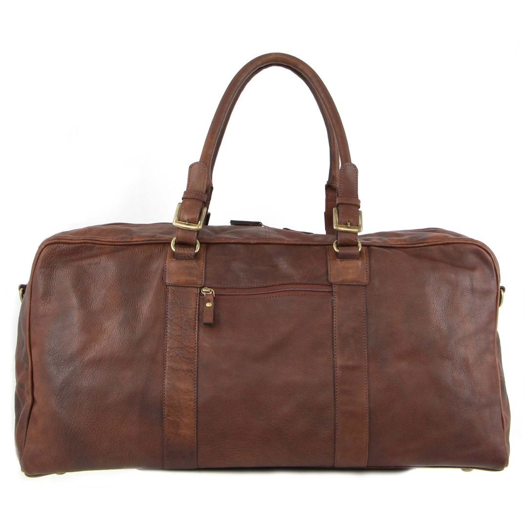 Pierre Cardin Rustic Leather Business Overnight Bag Chocolate | 849152-GJP