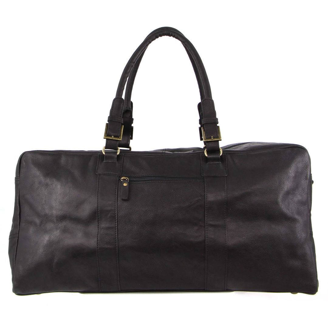 Pierre Cardin Rustic Leather Business Overnight Bag Black | 179823-MDI