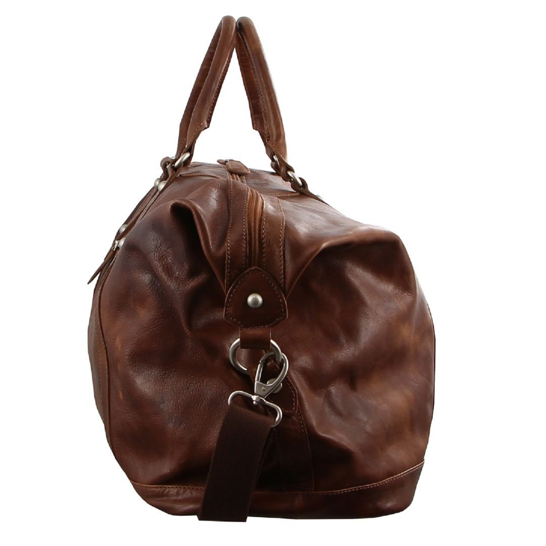 Pierre Cardin Rustic Leather Business Overnight Bag Brown | 240168-SWD