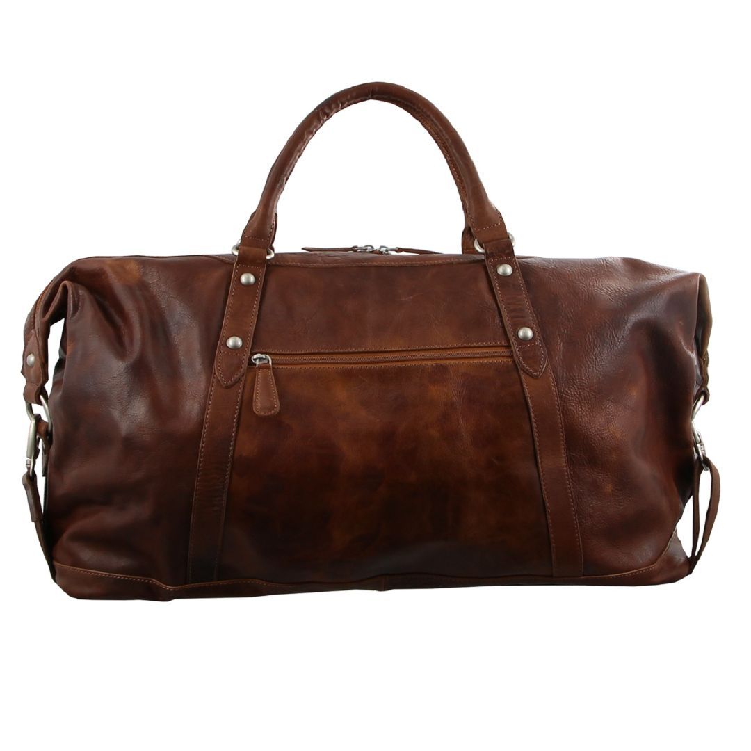 Pierre Cardin Rustic Leather Business Overnight Bag Brown | 240168-SWD