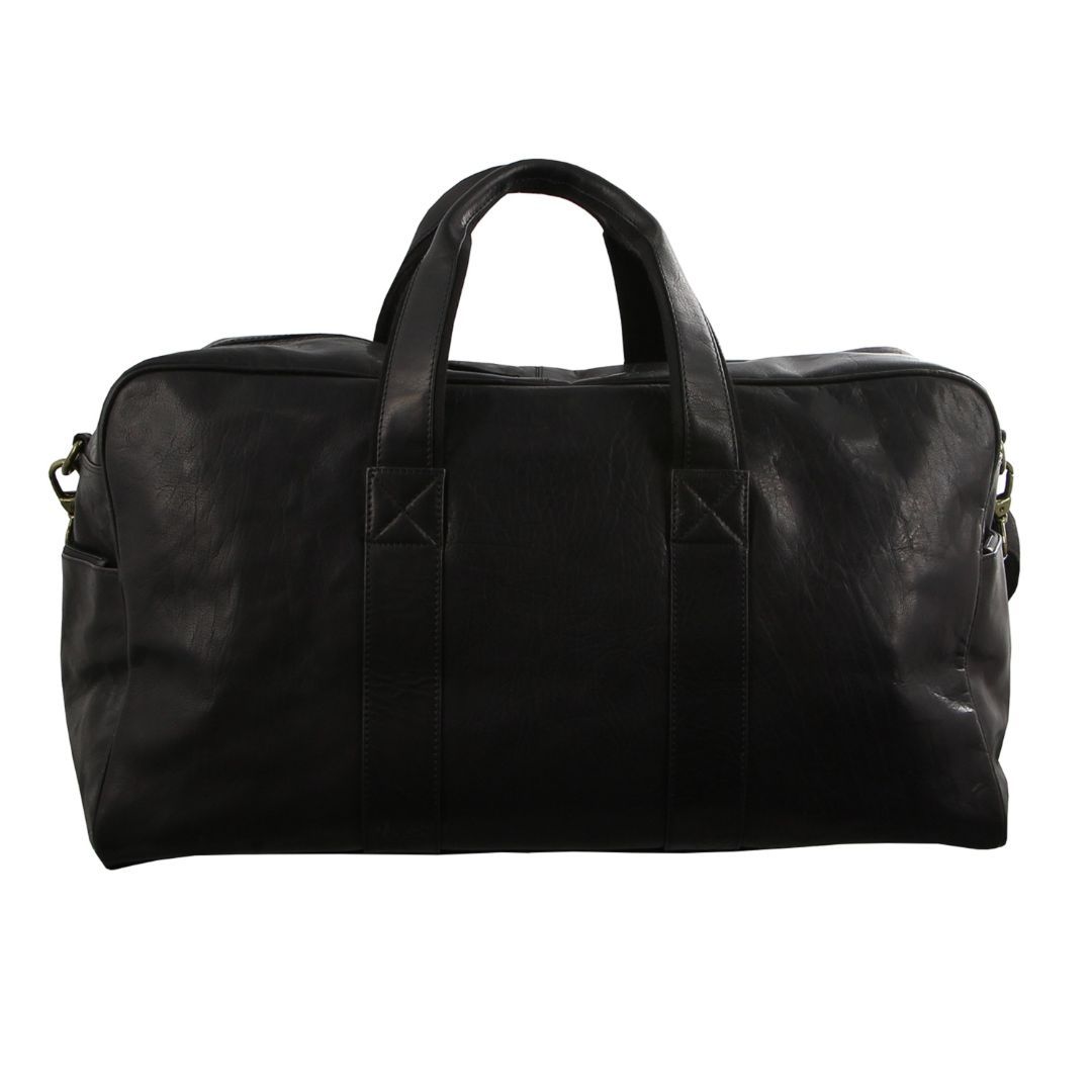 Pierre Cardin Rustic Leather Business Overnight Bag Black | 314207-YAH