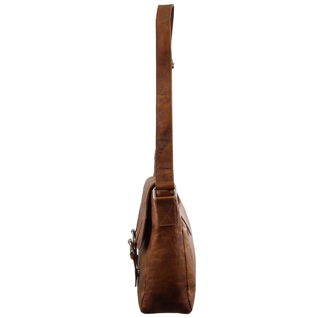 Pierre Cardin Rustic Leather Computer Bag Brown | 284569-HSZ