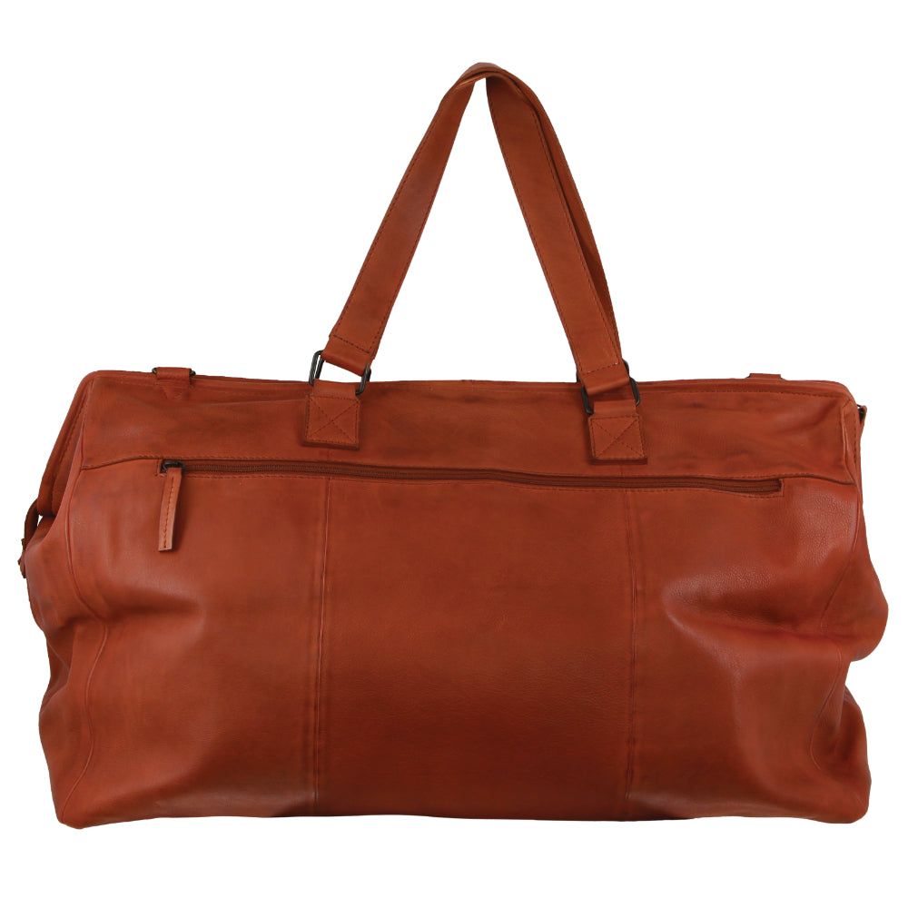 Pierre Cardin Rustic Leather Overnight Bag Brown | 256849-TZQ