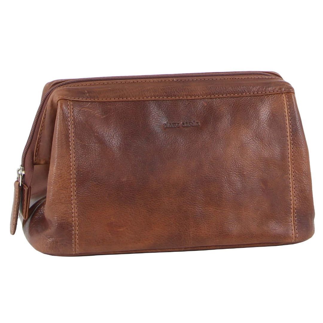 Pierre Cardin Rustic Leather Toiletry Bag Brown | 728645-ARZ