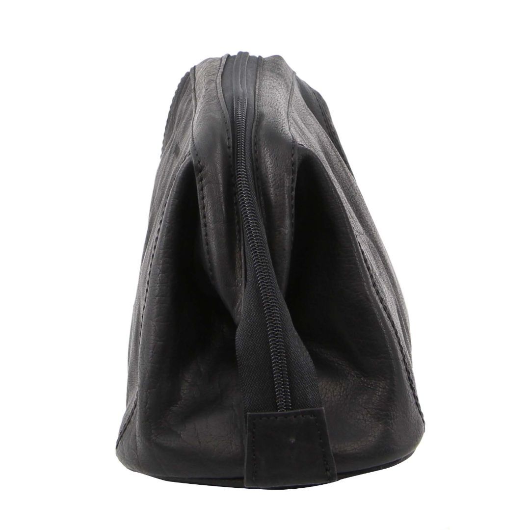 Pierre Cardin Rustic Leather Toiletry Black | 283501-ONH