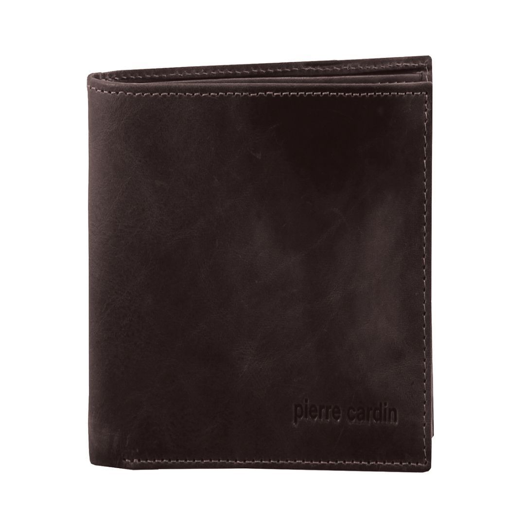 Pierre Cardin Rustic Leather Tri-Fold Wallet Black | 183265-ASJ