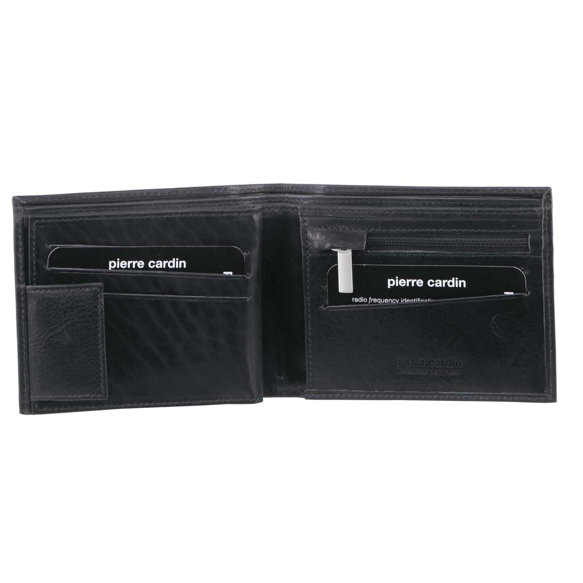 Pierre Cardin Rustic Leather Tri-Fold Wallet Black | 306784-BLN