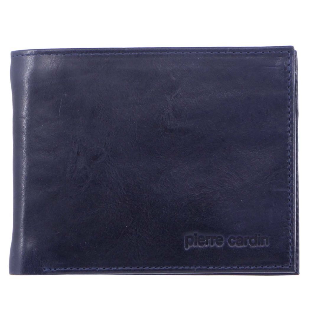 Pierre Cardin Rustic Leather Tri-Fold Wallet Midnight | 371902-QHZ