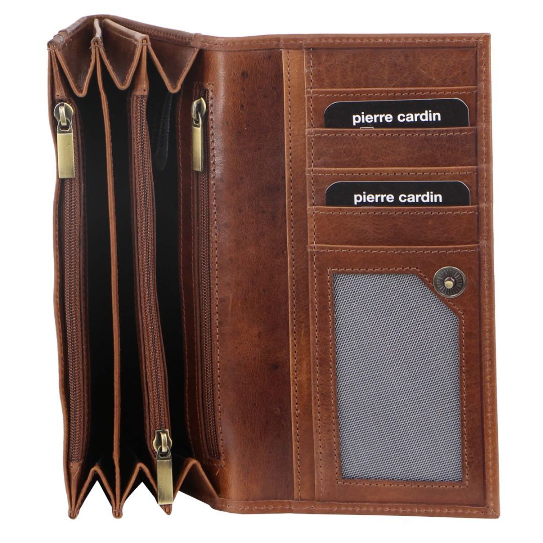 Pierre Cardin Rustic Leather Wallet Brown | 758021-TWC