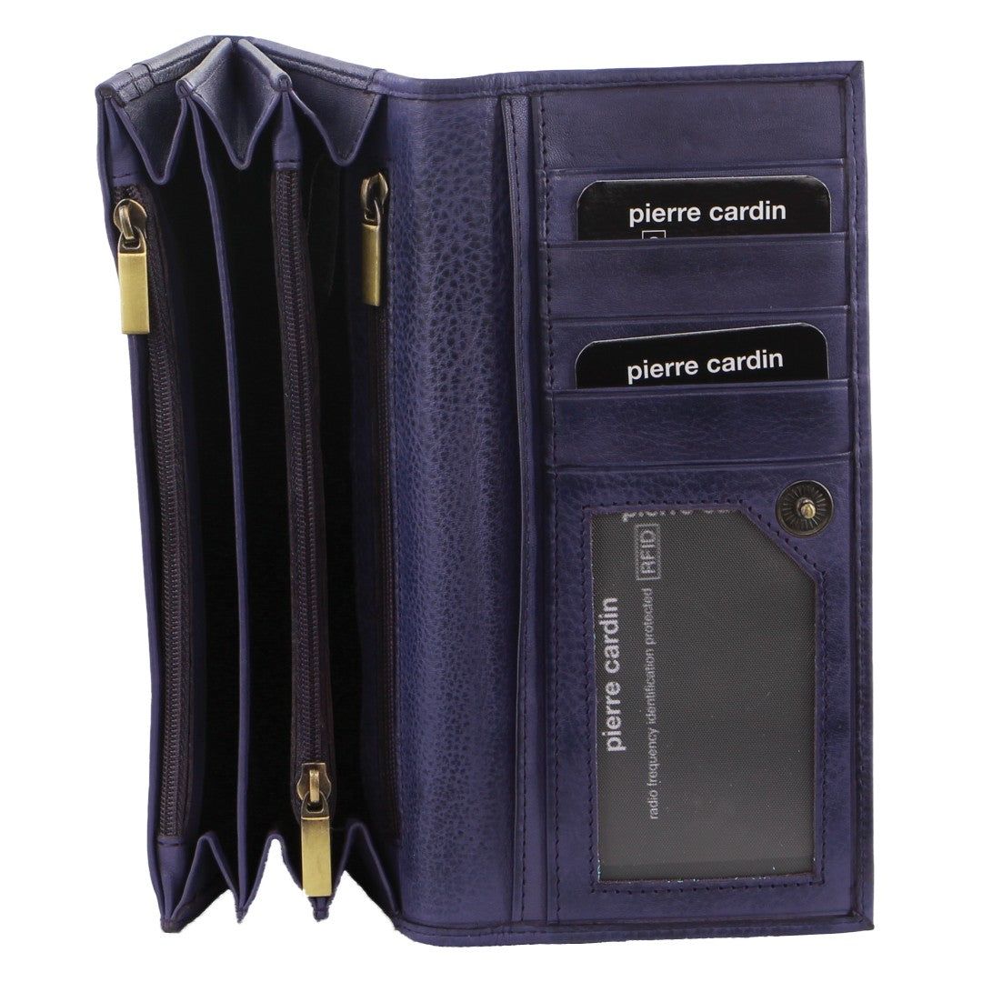 Pierre Cardin Rustic Leather Wallet Purple | 792135-JWH